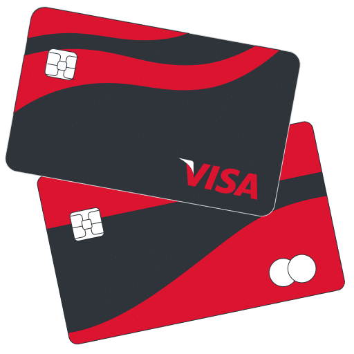 Master- oder Visacard Visa Karte und Mastercard
