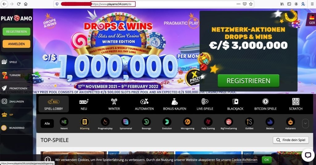Playamo 34 Casino Site