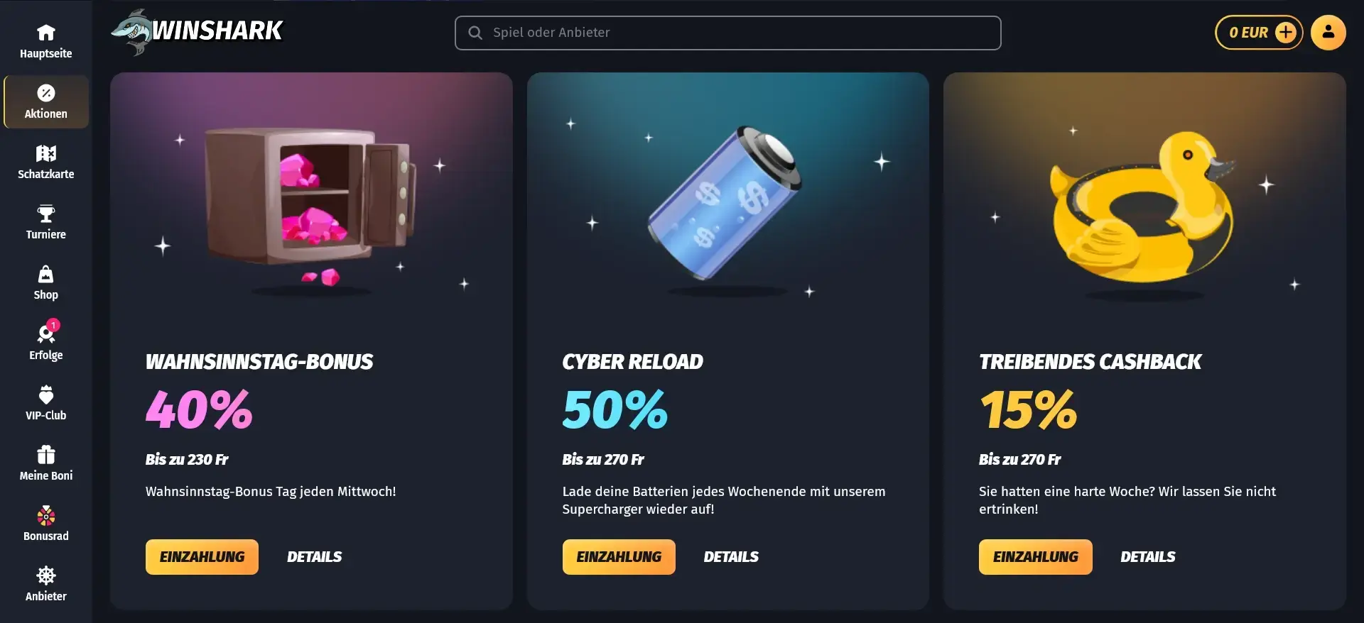 WinShark Casino Bonusangebote
